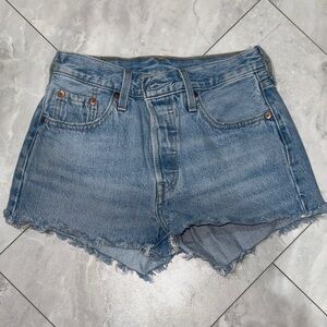 Levi's Light Blue High Waisted Jean Shorts